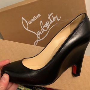 Black wedge heel Christian Louboutin womens size 35.5
